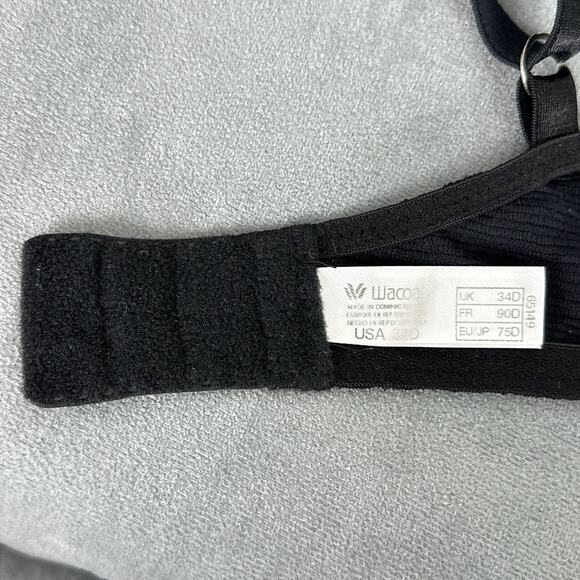 Wacoal 65149 Bra 34D Black Lace Underwire Sheer Unlined Full Coverage Sexy - Picture 7 of 7